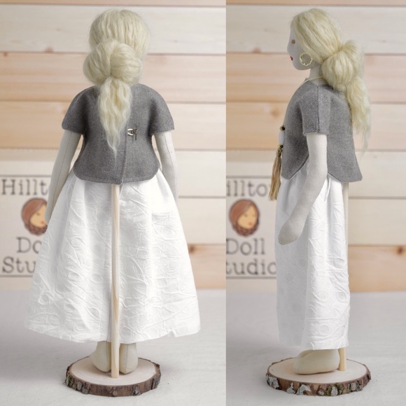 Fabric Doll "Gail" Handcrafted Textile Cloth Heirloom Primitive Doll - Picture 5 of 14